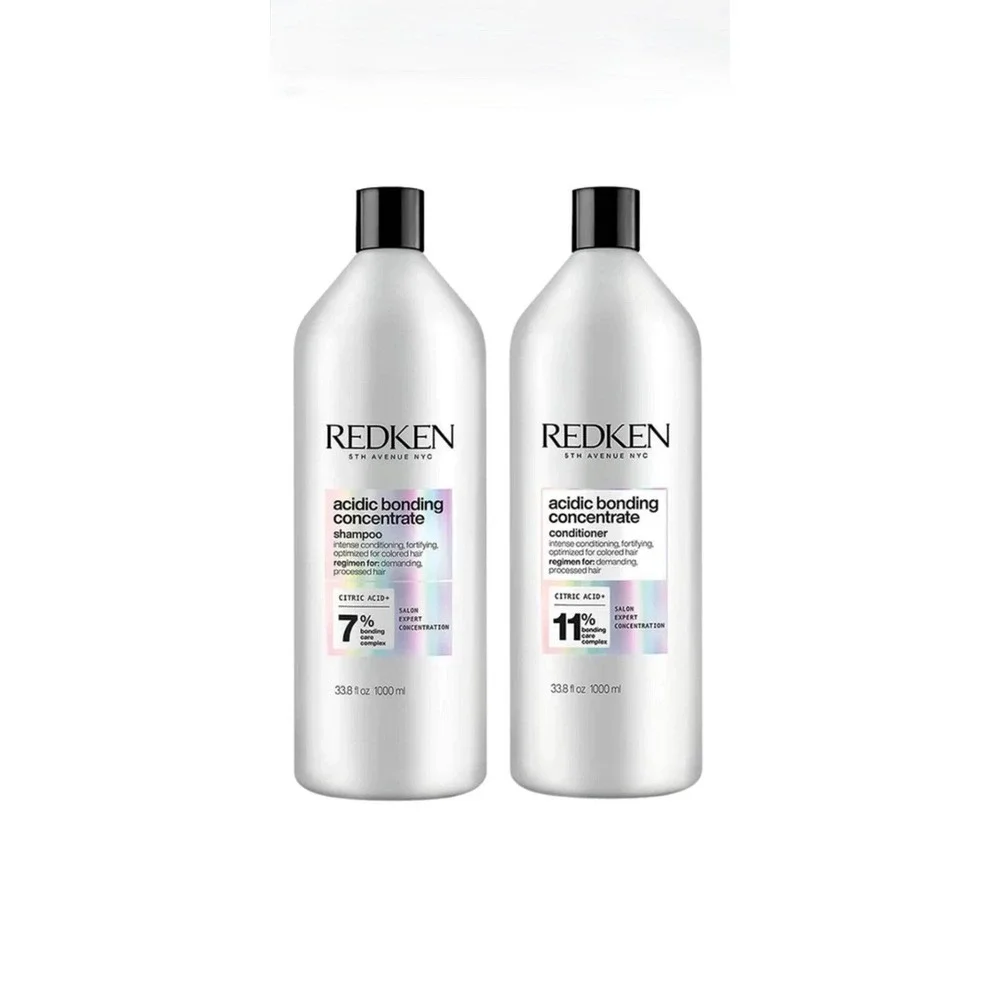 Redken Acidic Bonding Concentrate Shampoo & Conditioner Liter Duo 33.8 oz !!!!!
